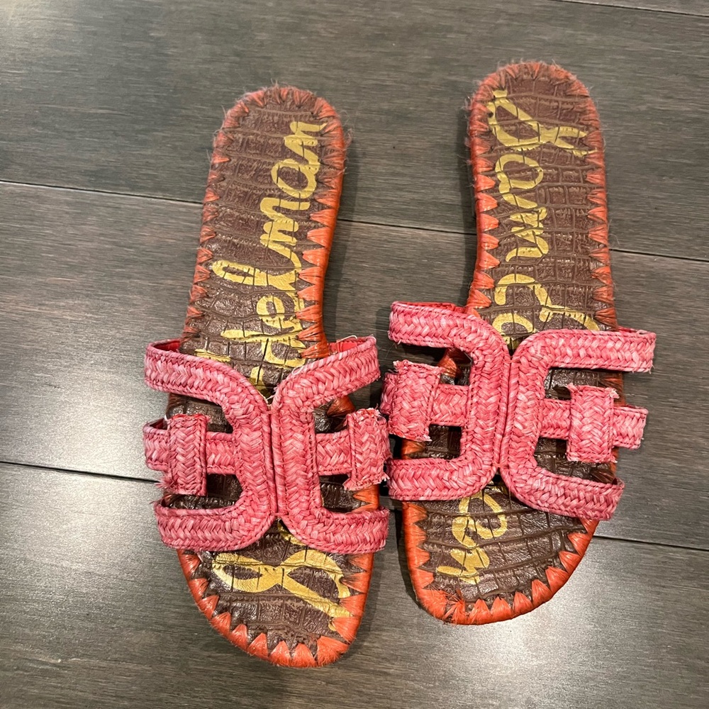 Sam Edelman Pink and Brown Slide Sandals